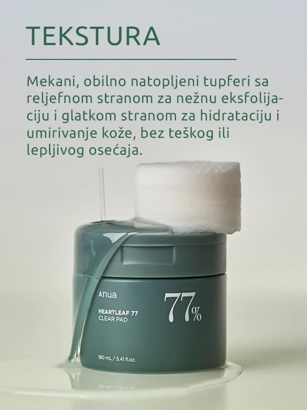 Anua Heartleaf 77% Clear tupferi za lice 160 ml / 70 kom.