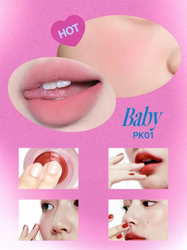 fwee Keyring Lip&Cheek Blurry Pudding Pot PK01 Baby rumenilo/ruž za usne 5g