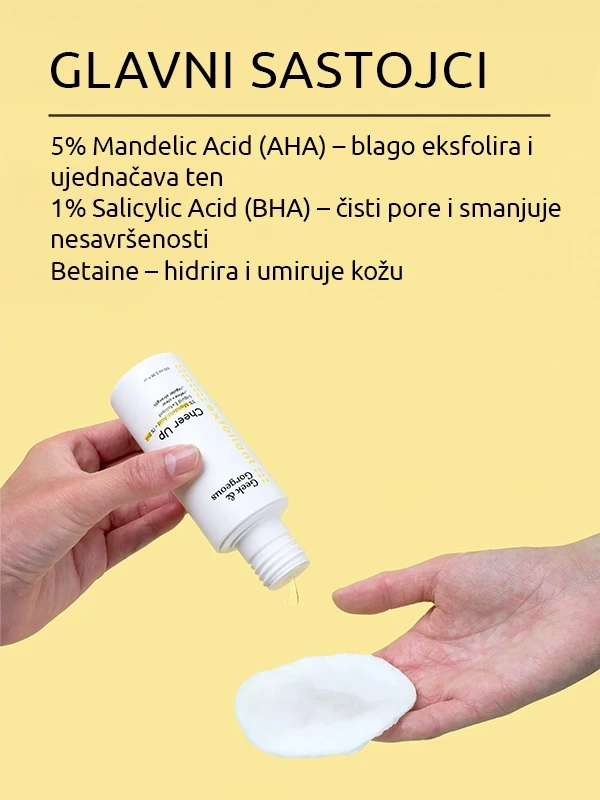 Geek&Gorgeous Cheer up 5% AHA+1%BHA toner sa bademovom i salicilnom kiselinom 30ml