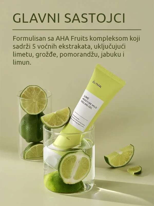 iUNIK Lime Moisture Mild pilng gel za lice 90 ml