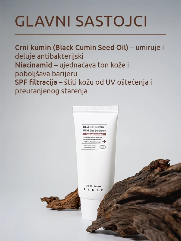 Izeze Black Cumin NEM Bliss krema za zaštitu od sunca SPF 50+ PA++++ 50ml