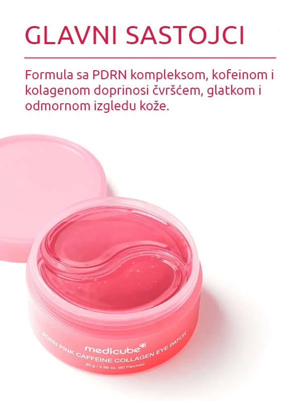 Medicube PDRN Pink Caffeine Collagen hidrogel maske za područje ispod očiju 60 kom.