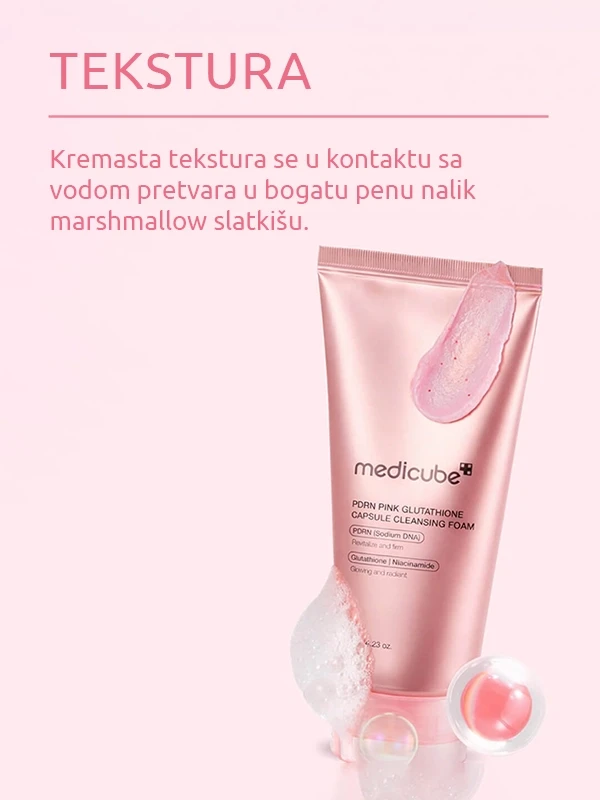 Medicube PDRN Pink Glutathione Capsule Cleansing pena za umivanje 120 g