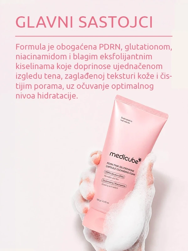 Medicube PDRN Pink Glutathione Capsule Cleansing pena za umivanje 120 g