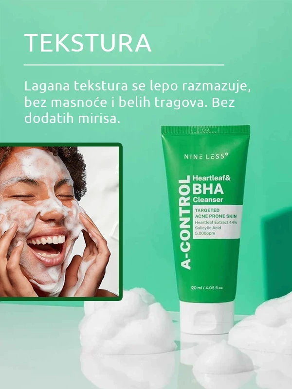 Nine Less A-Control Heartleaf BHA pena za umivanje 120ml