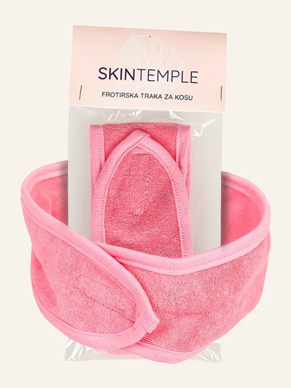 Skintemple frotirska traka za kosu sa čičkom-roze