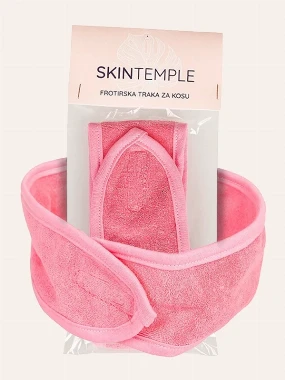 Skintemple frotirska traka za kosu sa čičkom-roze